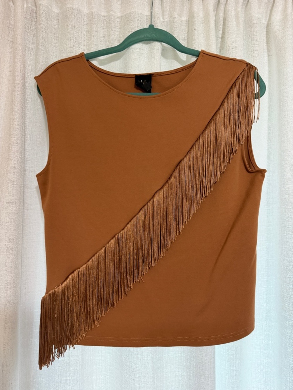 W5 Rust Brown Fringe Tank Top